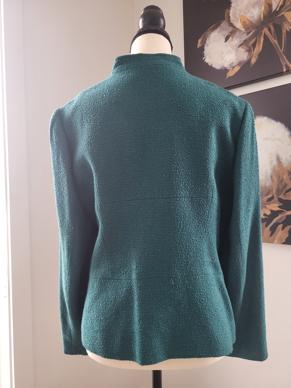 Anne Klein Teal Textured Peplum Jacket - Picture 6 of 15
